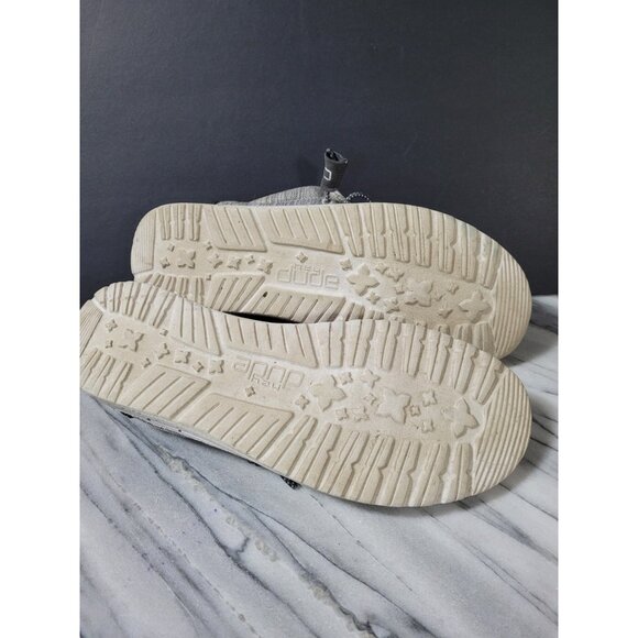 Hey Dude Shoes Wally Sox Men's 5 Womens 7 Casual Moc Sneakers Grey Canvas Flats - Picture 9 of 11